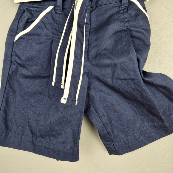 JANIE AND JACK Baby Girl Wide Leg Pants Navy White Toddler 12-18 Months Sailor - Picture 3 of 10